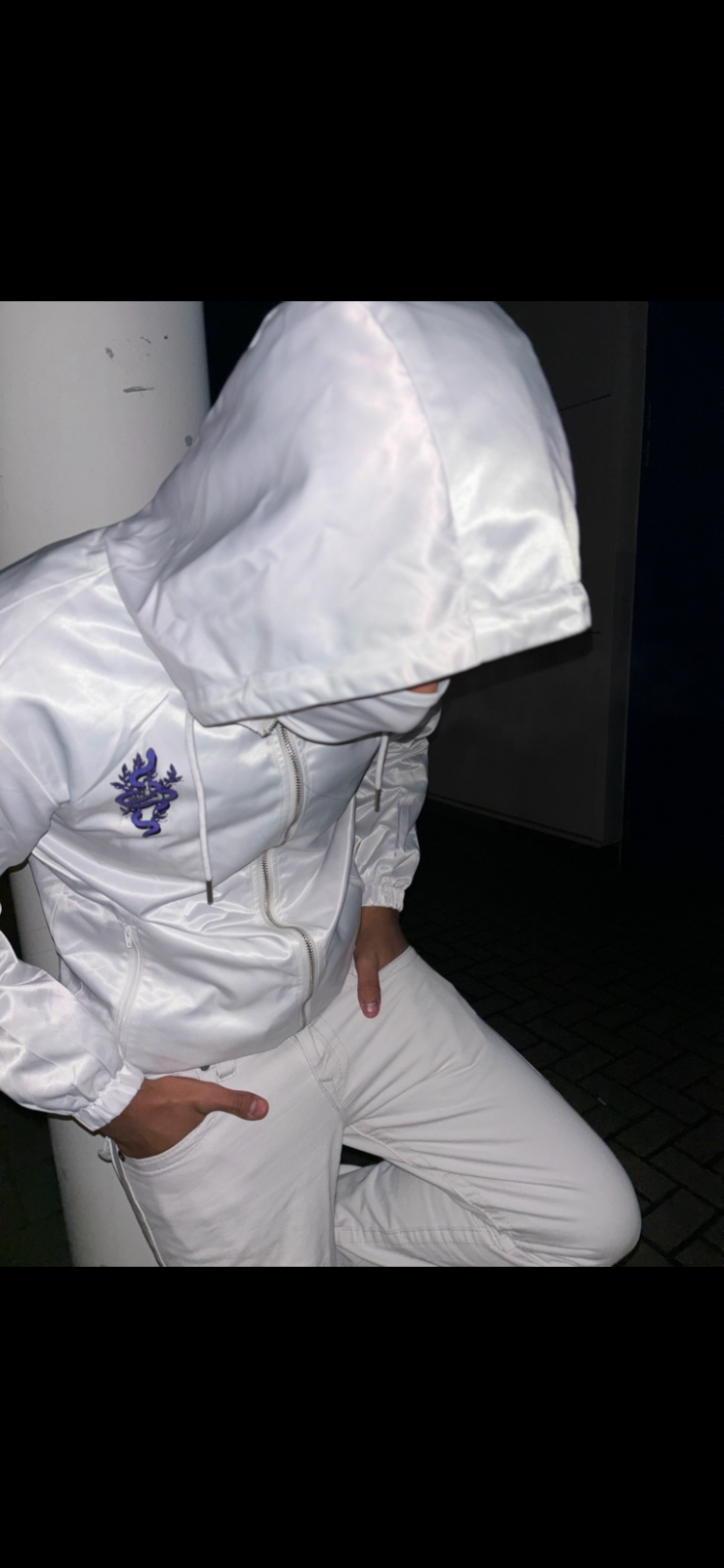 White "Mercious Poker "windbreaker